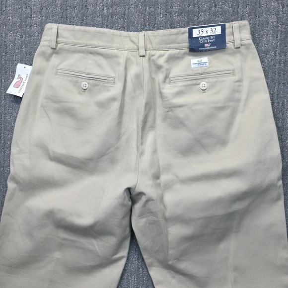 NWT Vineyard Vines Mens 35x32 Classic Fit Club‎ Pant Chinos Khaki Beachnut Twill - Picture 4 of 10